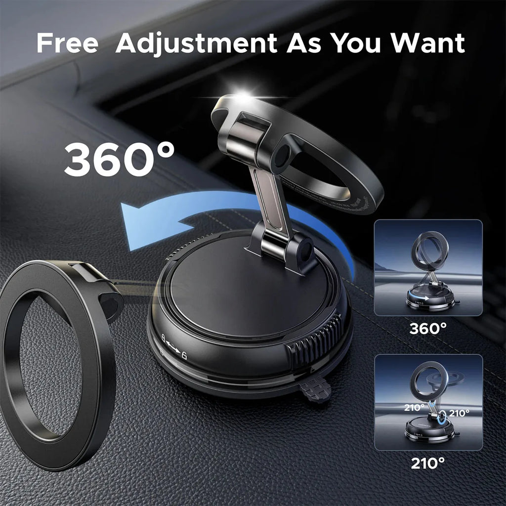 Magnetic Car Phone Holder Compatible with Magsafe 360 Rotatable Vacuum Suction Cup Car Mount Dashboard Magnet Cell Phone Holders