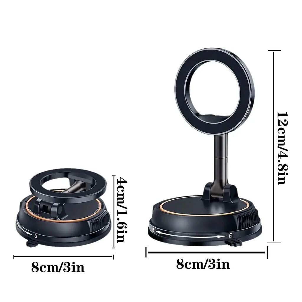 Magnetic Car Phone Holder Compatible with Magsafe 360 Rotatable Vacuum Suction Cup Car Mount Dashboard Magnet Cell Phone Holders