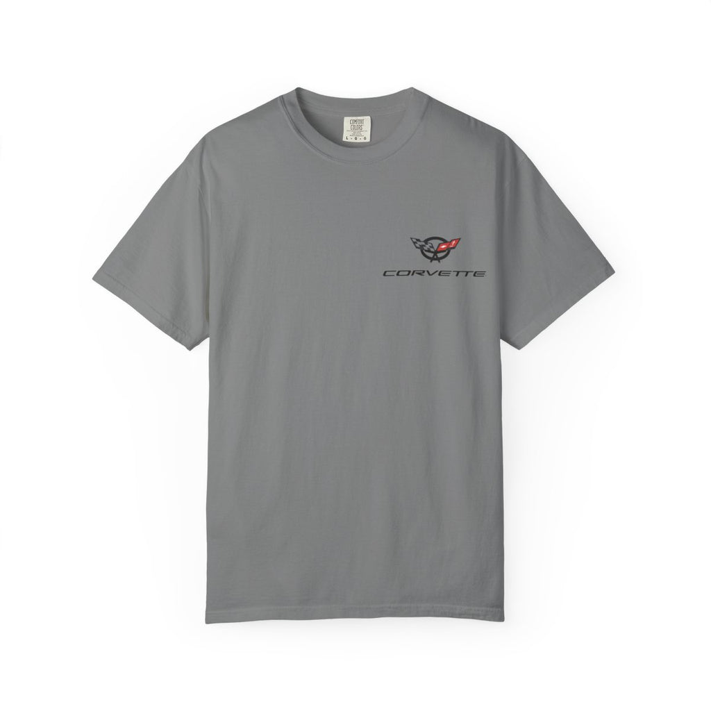 Sports Car T-Shirt — Blue Corvette Illustration Tee
