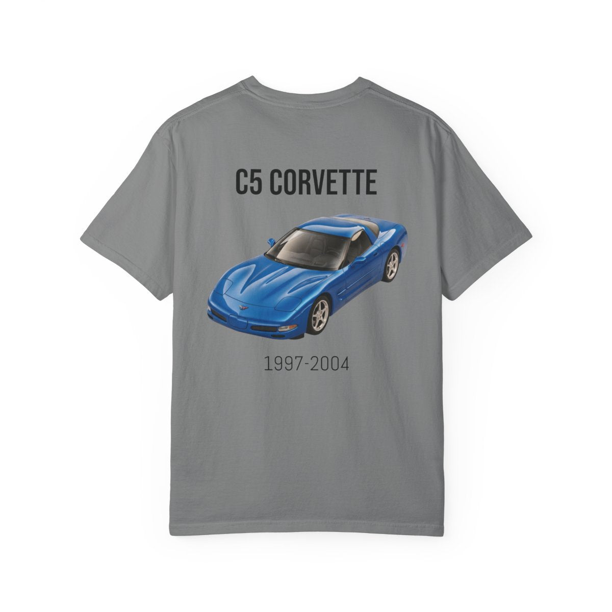 Sports Car T-Shirt — Blue Corvette Illustration Tee