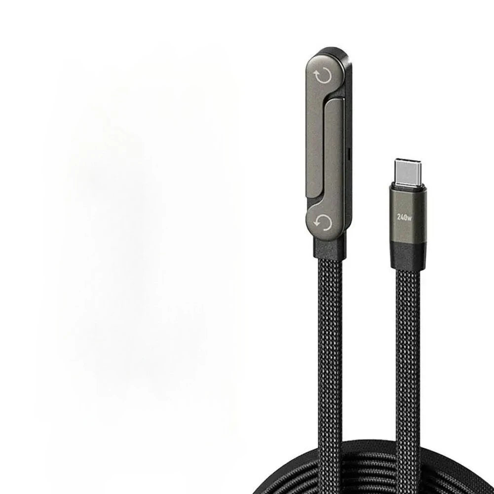 240W Type-C To Type C Cable Elbow Fast Charging Data Cable Foldable Stand Phone Holder For iPhone 17/16/15 For Samsung Charger